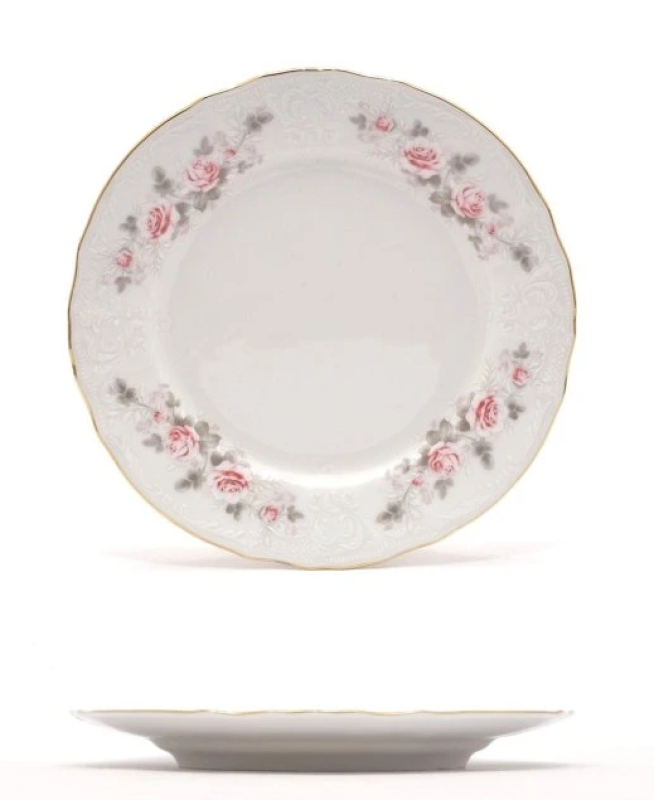 AKCE talíř dez.19cm BE růže+zlato 2.j.