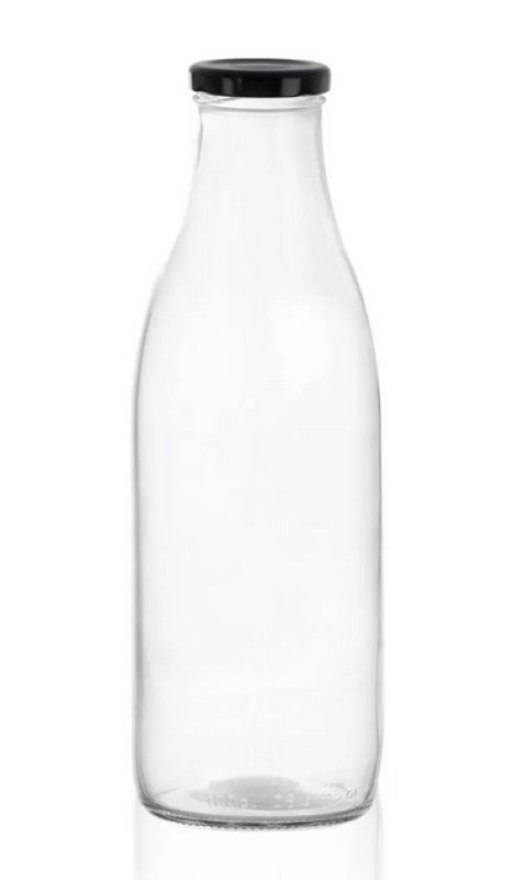 Láhev sklo/kov víčko na mléko 1 l