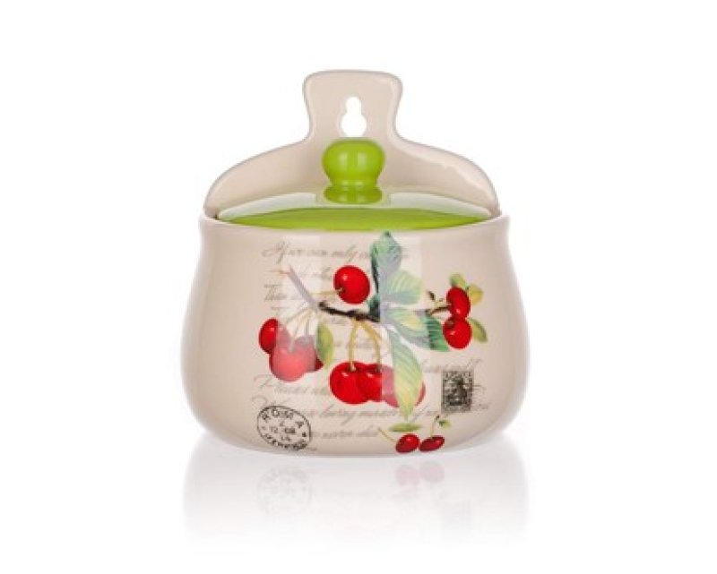Dóza keramická závěsná CHERRY s víčkem