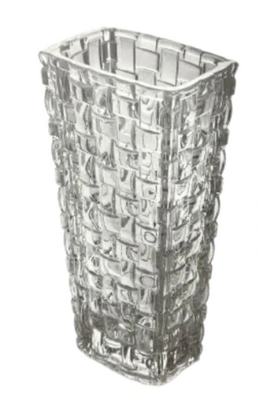 Váza sklo 19,5x9,5cm hranatá