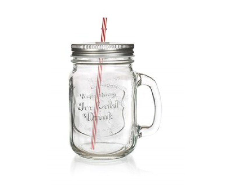 Sklenice se slámkou a uchem MADEIRA 450ml