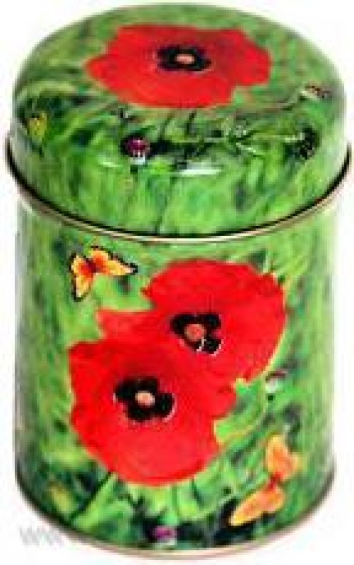 Plech.čaj kulatá 100g POPPY červ.mák