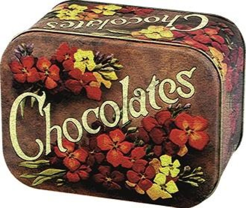 Plech.truhlička Chocolates kytičky