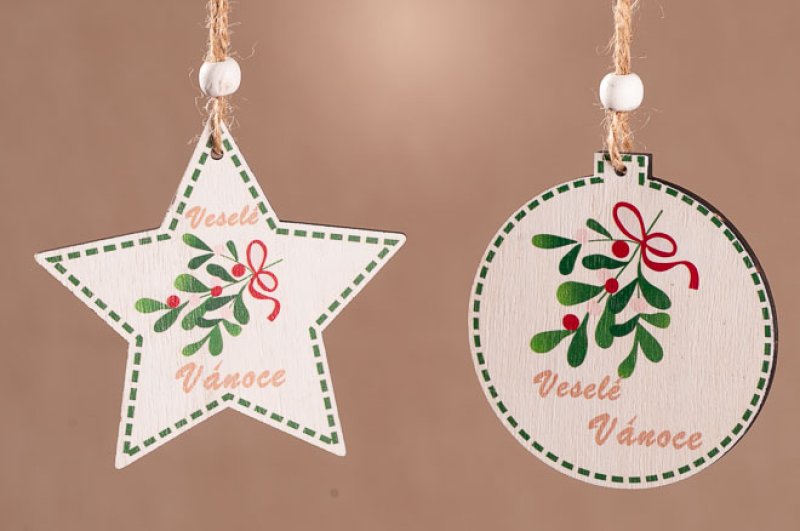 Dřevěné ozdoby 9cm mix