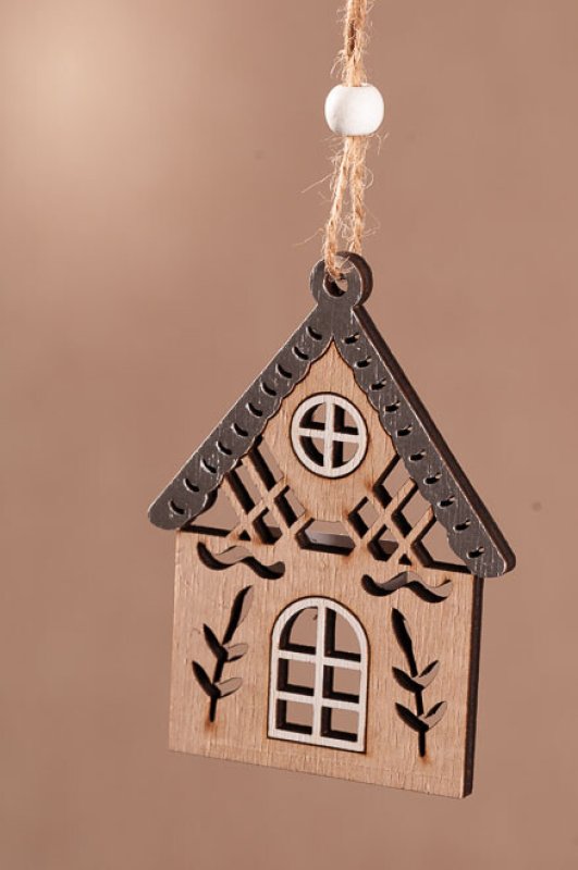 Dřevěný domek stříbrný 10cm