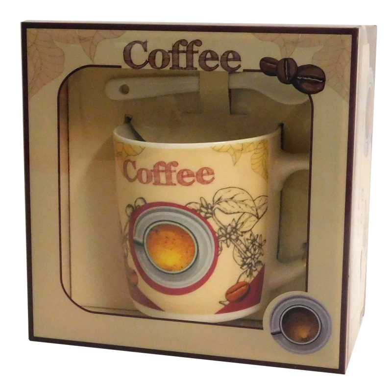 Hrnek 210ml dekor káva+lžička