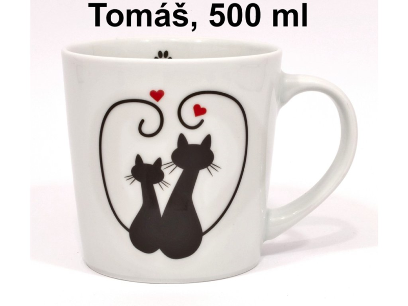 KOČKY hrnek Tomáš 500ml