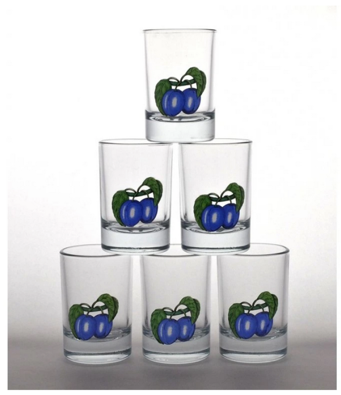 Sklen. CHILE 57ml dekor švestky