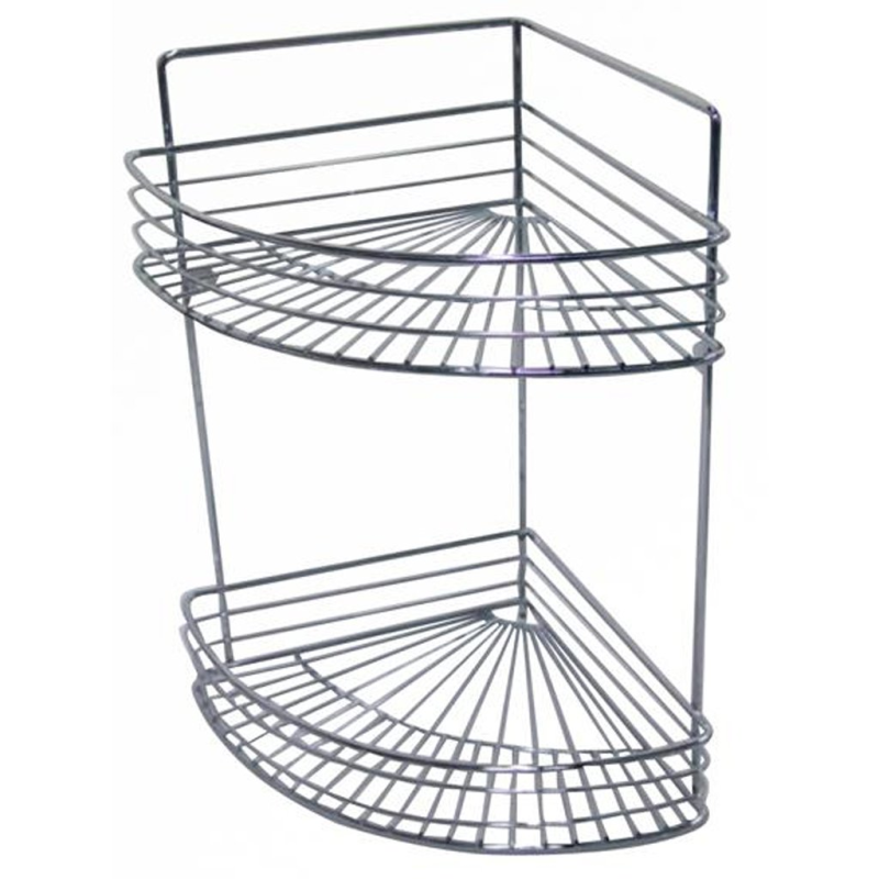 Polička rohová 2 patra pochrom.