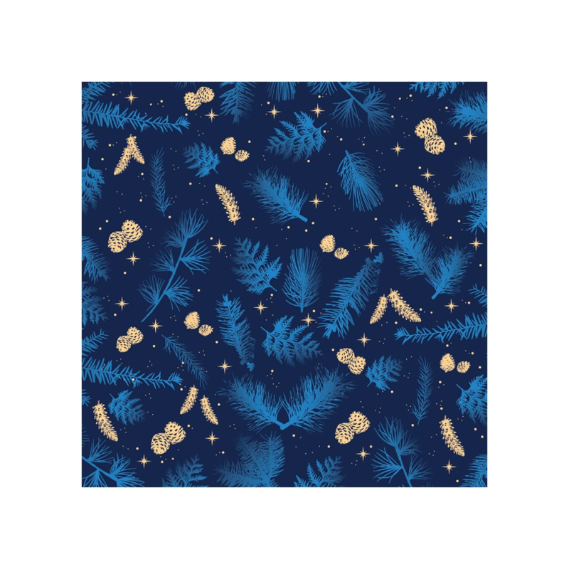 Ubrousky vánoční modré/zl. 33x33cm