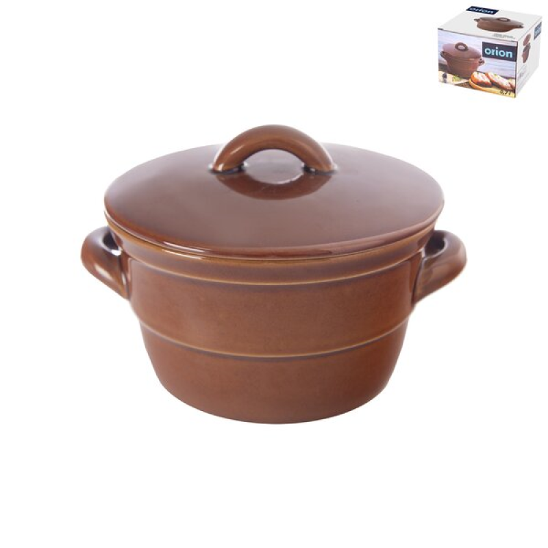 Hrnec ker. na sádlo+víko 0,7 l