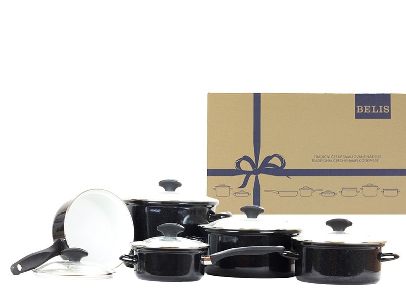 Sada smaltovaného nádobí DAISY 5-dílná