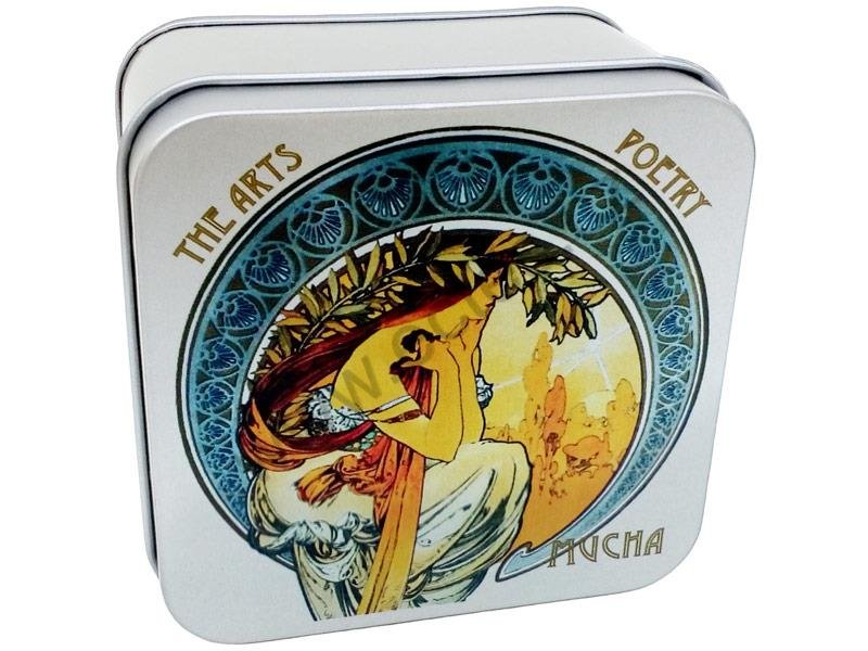 Plech.čtver.88x88mm Poetry A.Mucha