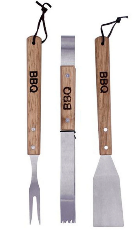 Gril. náčiní 3ks dřev.rukoj.