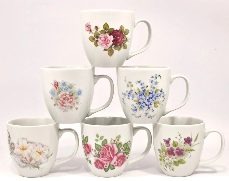 Hrnek dekor 151 MIX velký květ výprodej  2.j.