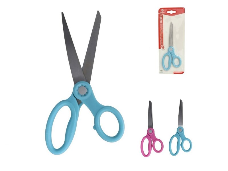 Nůžky 18cm růžové/modré