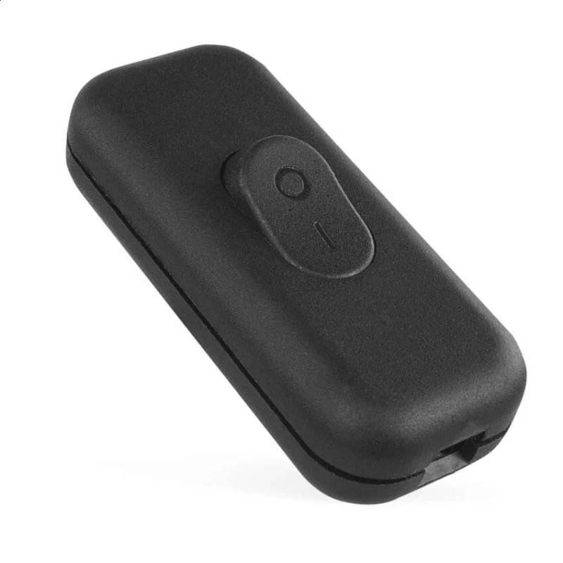 Spínač jednopólový šňůrový průchozí černý  A1209