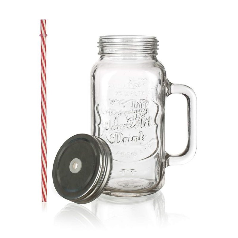 Sklenice se slámkou a uchem MADEIRA 700ml