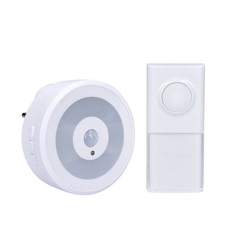 Solight bezdrátový zvonek s nočním světélkem na senzor pohybu, do zásuvky, 250m, bílý