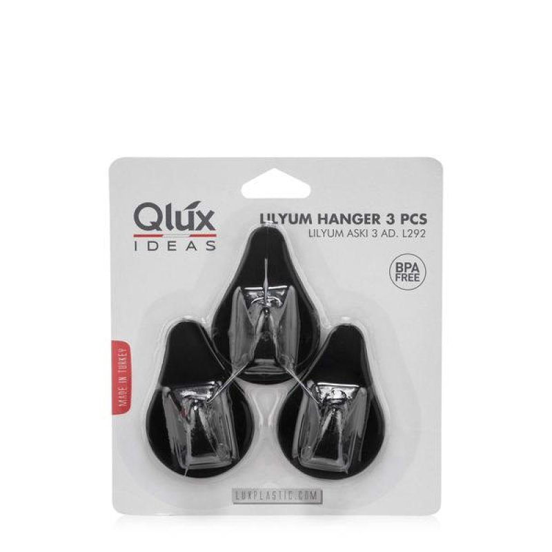 Háčky samolepící 3ks černé