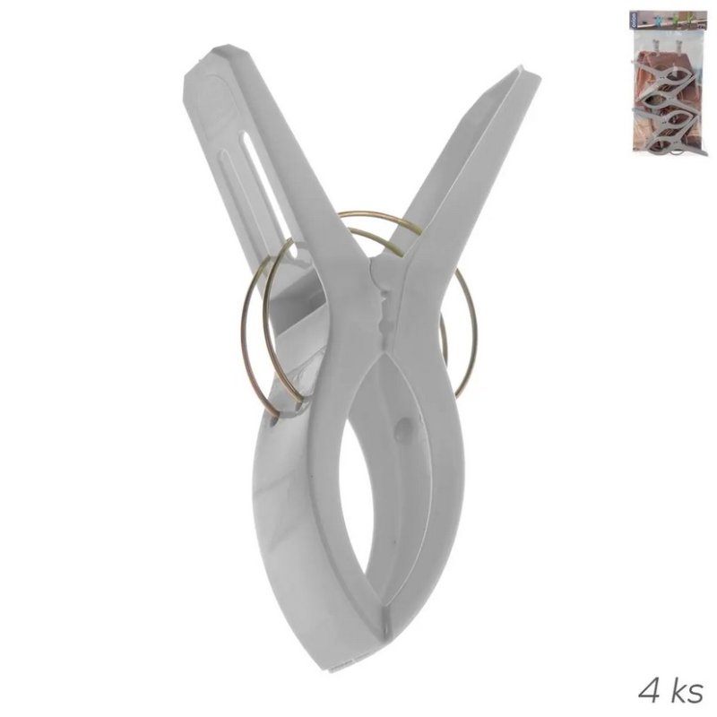 Skřipec na ručník 4ks šedý