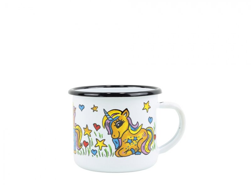 Hrnek smalt 8cm/0,35 jednorožec