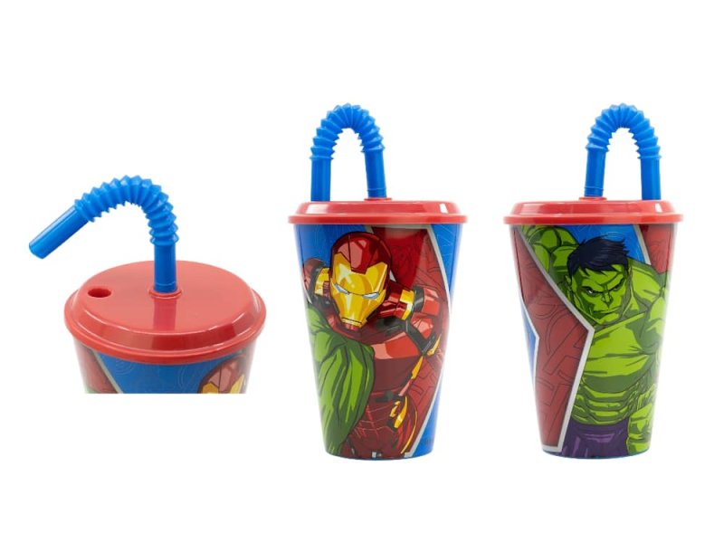 Kelímek s brčkem AVENGERS 430ml