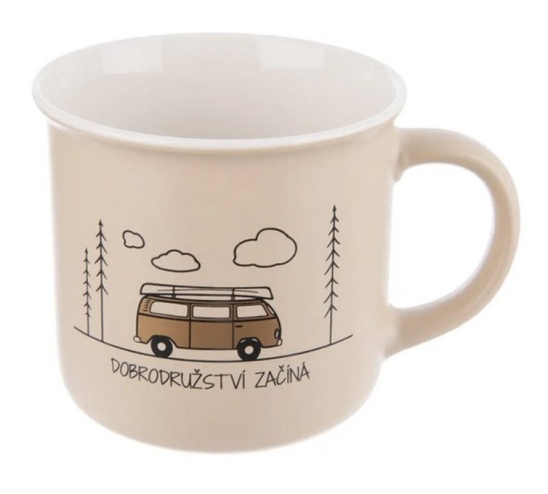 Hrnek porc.CESTOVÁNÍ 0,4L béžová