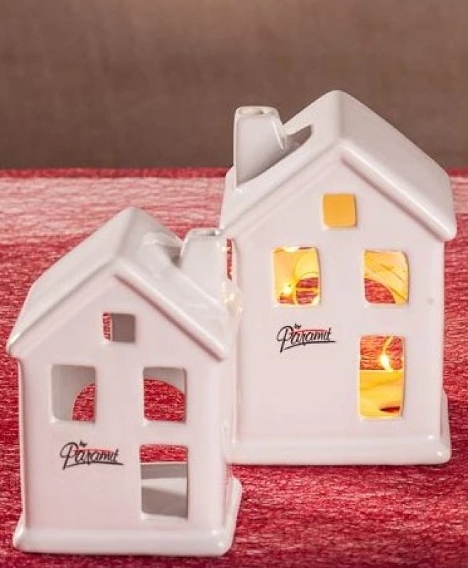 Domeček na svíčku bílý 10cm