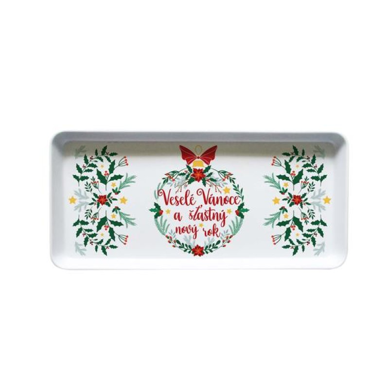 Podnos obdél. Ves.Vánoce 35x16,5cm