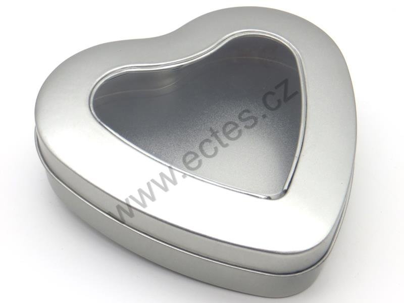 Plech.srdce střední SILVER WINDOW