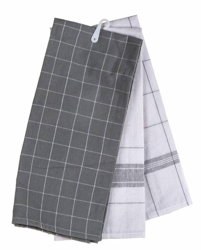 Utěrka bavlna 70x45cm 3ks LIRA antr.