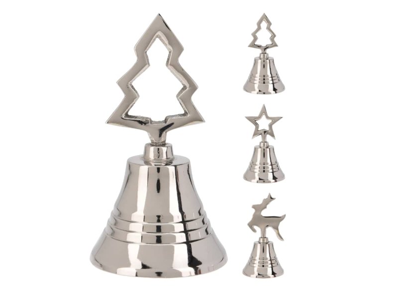 Zvonek 10cm stříbrný mix