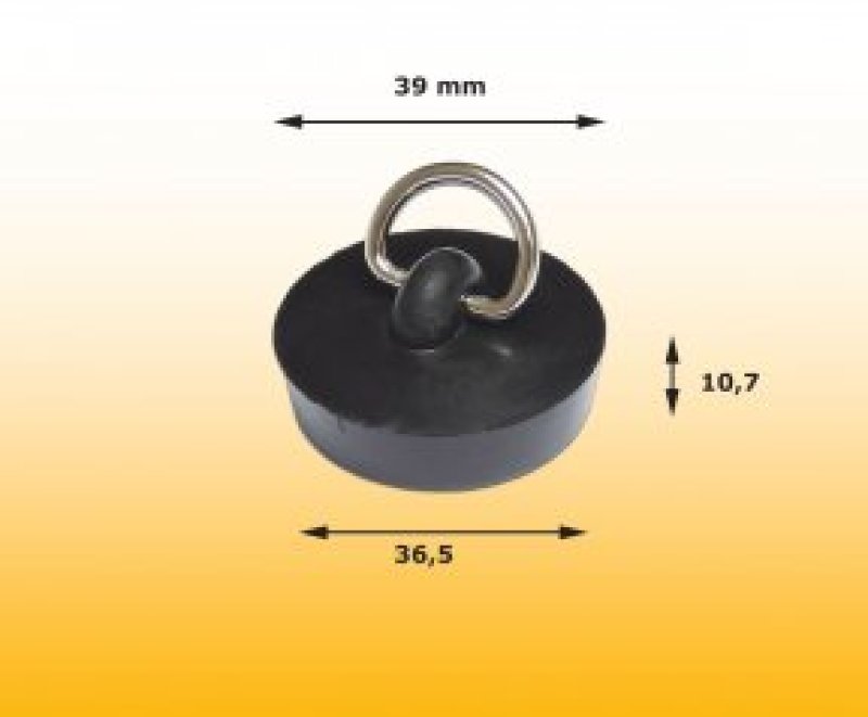 Zátka umyvadlová s půlkroužkem 39mm